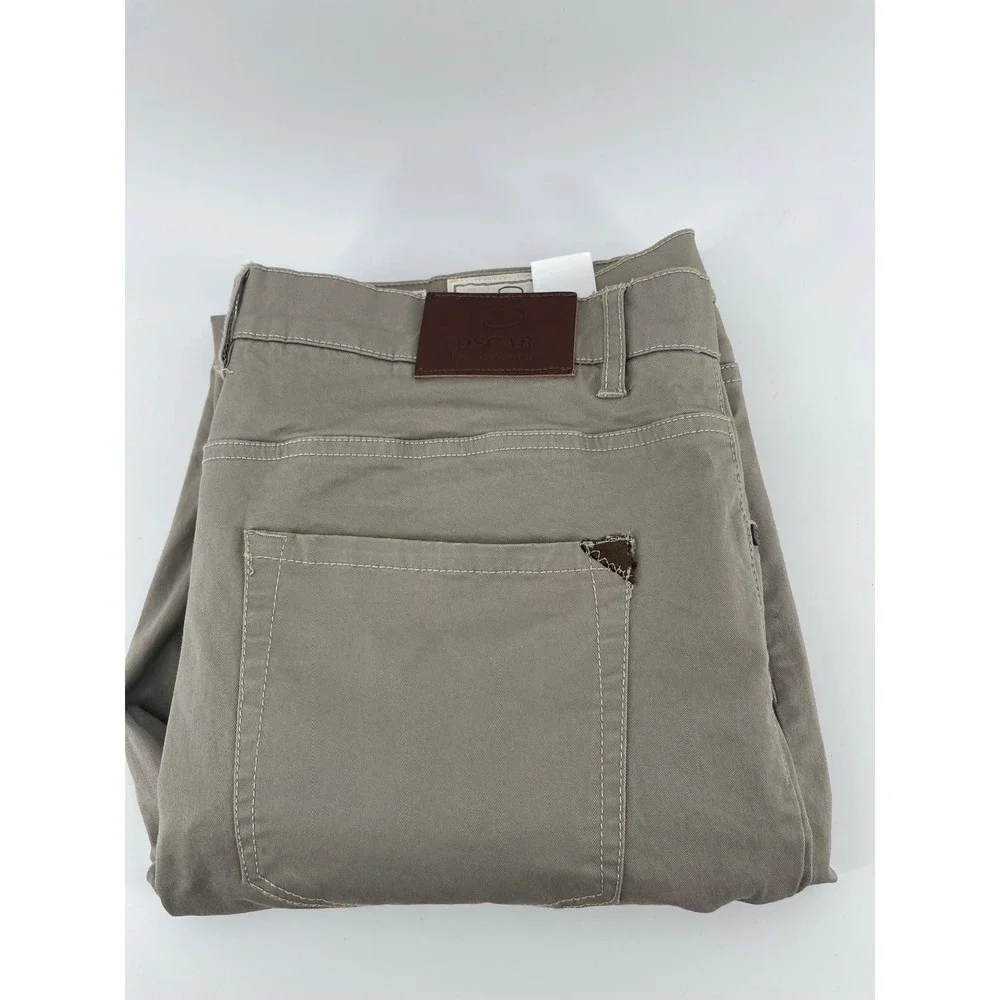 Vintage Oscar de‎ la Renta Men Pants Size 36 Low Rise Khaki Casual